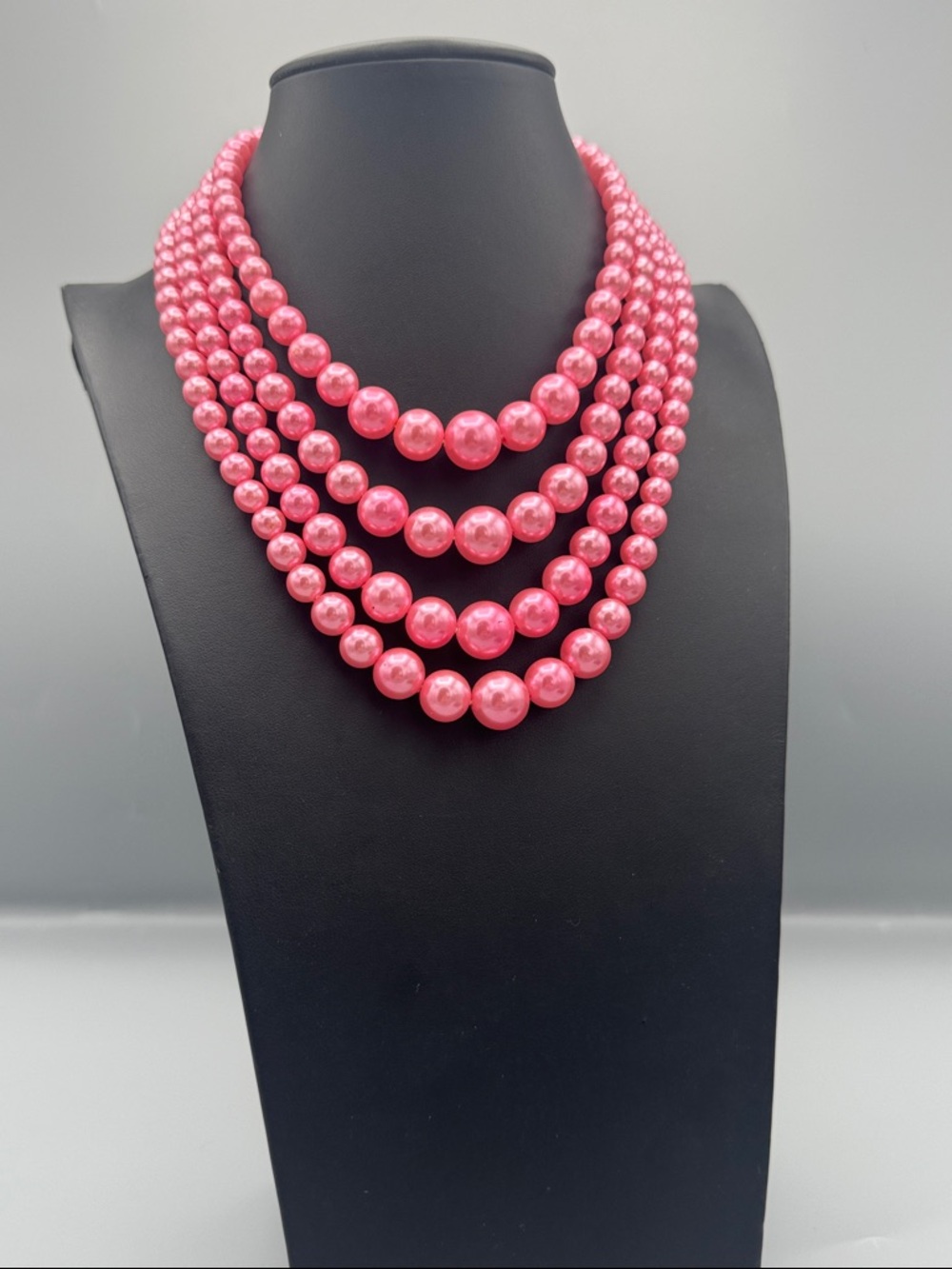 Multi-Strand  Pink Pearl Necklace - Picture 6 of 6